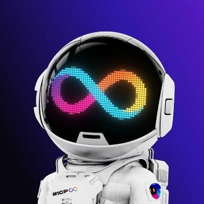 DFINITY astronaut with an Internet Computer infinity visor